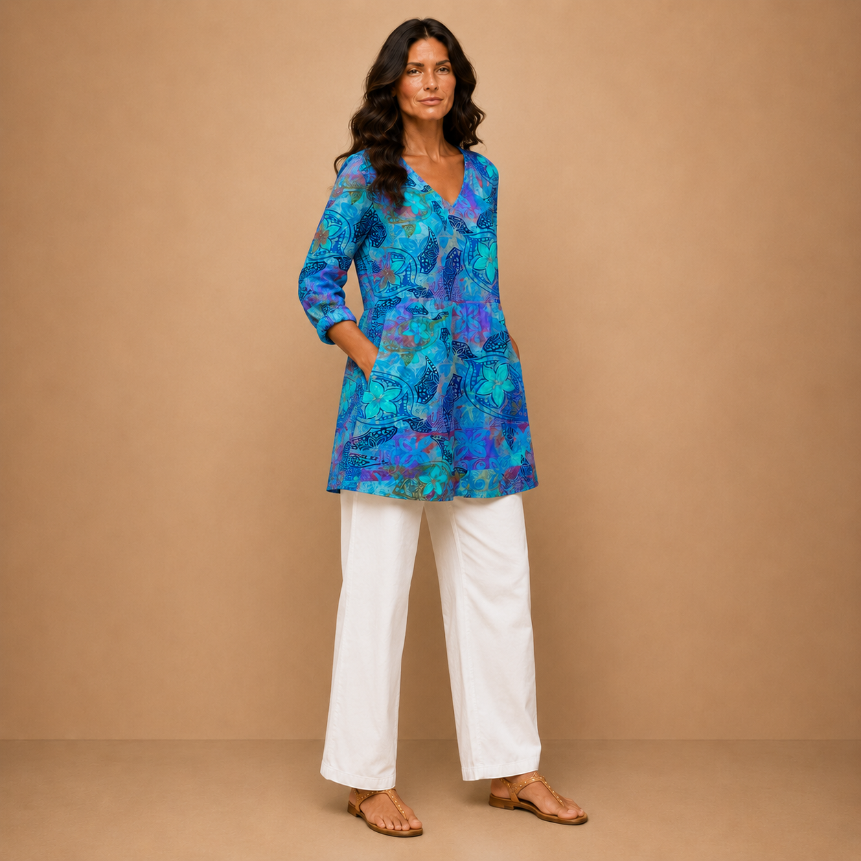 Juliette | Long Blouse with V-Neck