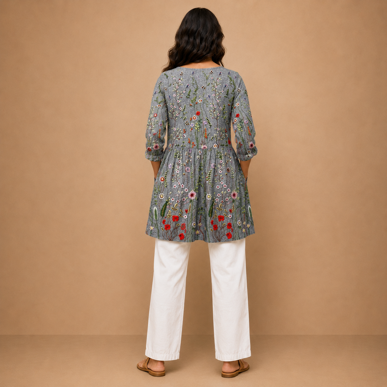 Amelie | Long Blouse with V-Neck