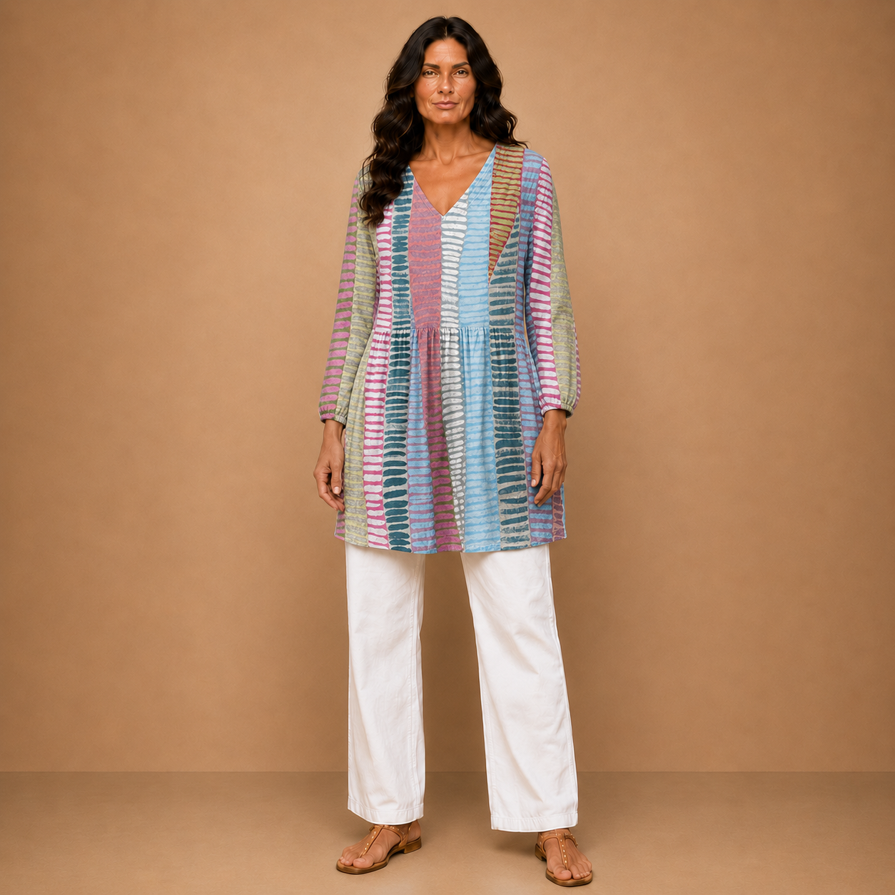 Anais | Long Blouse with V-Neck