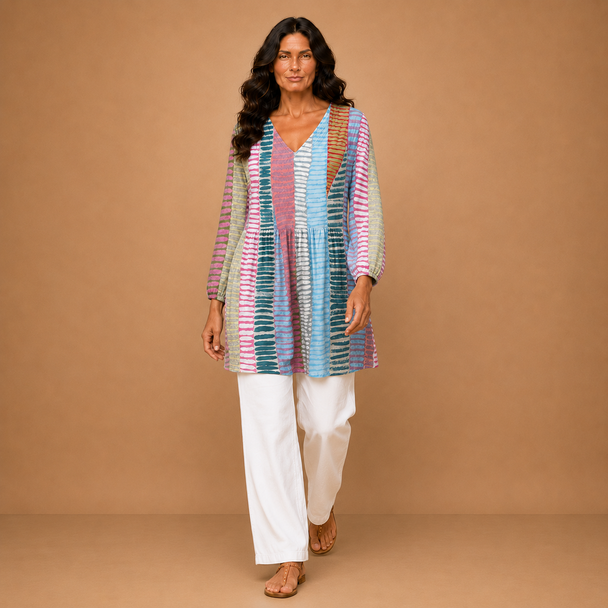 Anais | Long Blouse with V-Neck