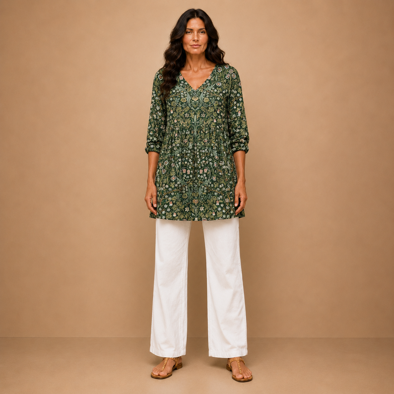 Julie | Long Blouse with V-Neck