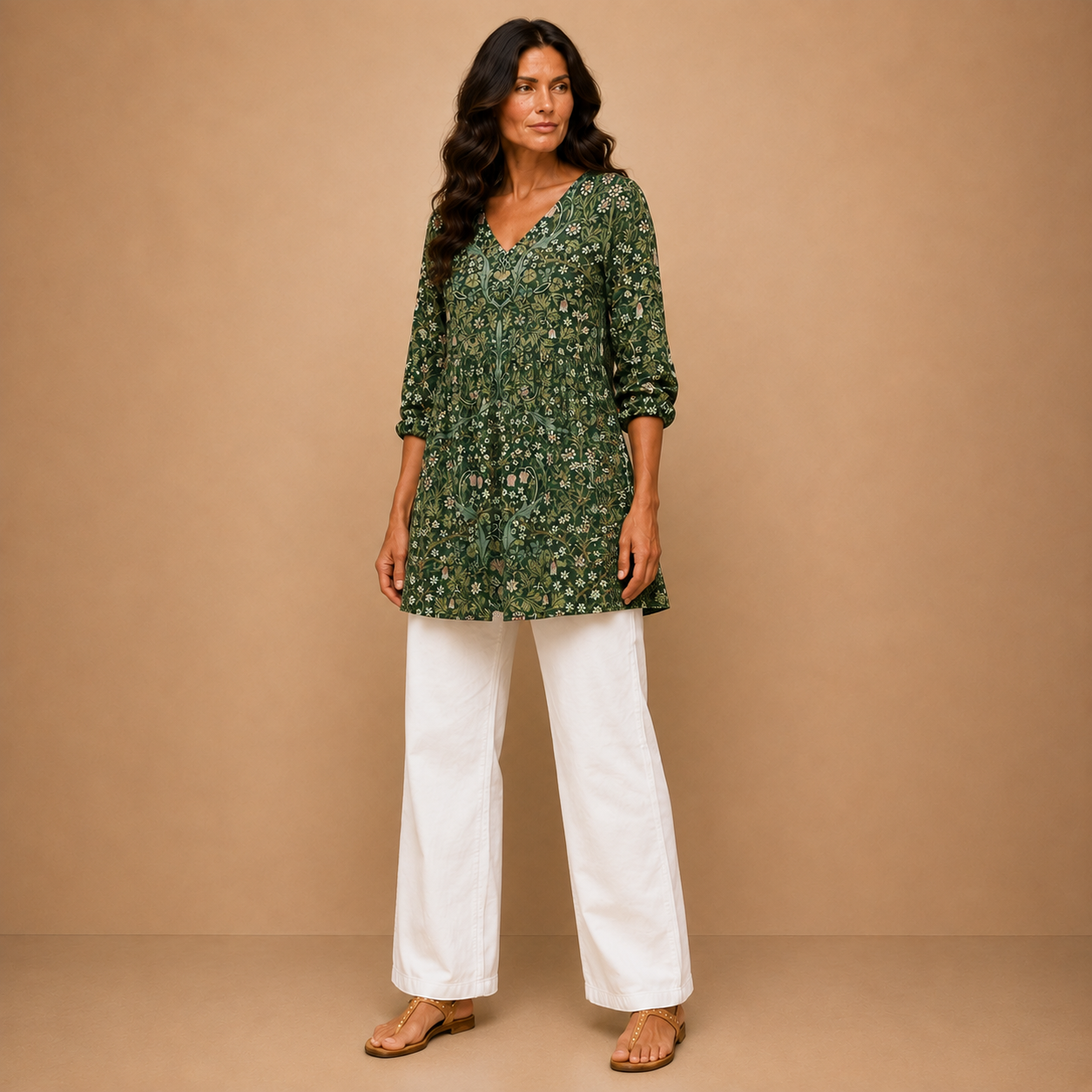Julie | Long Blouse with V-Neck