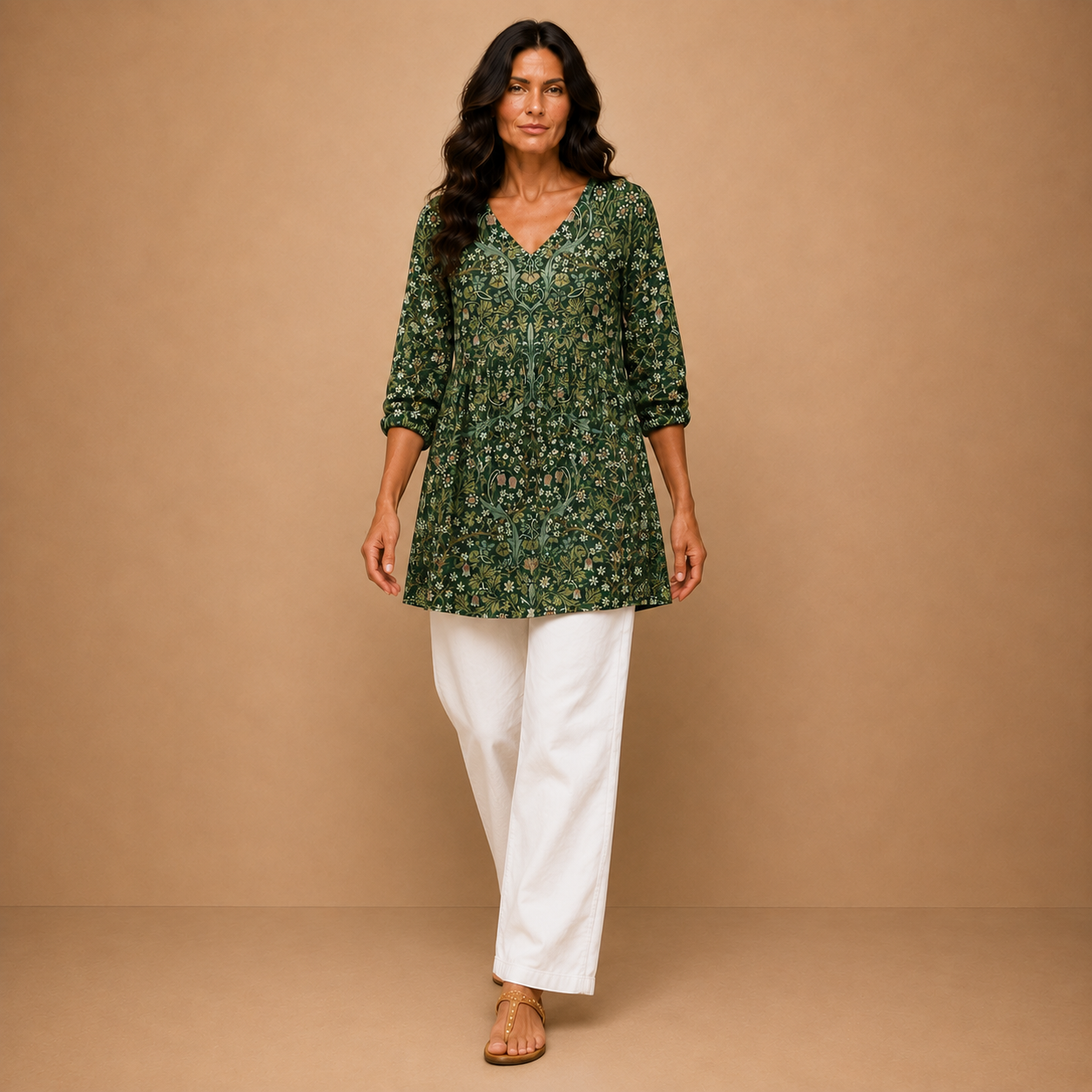 Julie | Long Blouse with V-Neck