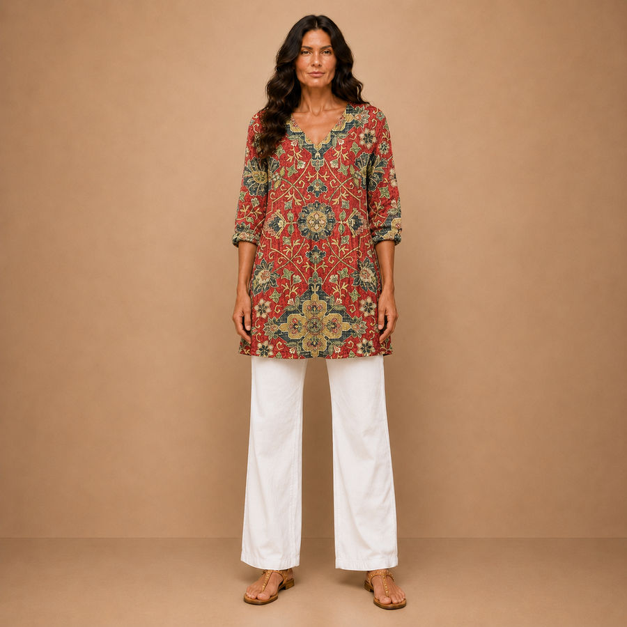 Lea | Long Blouse with V-Neck