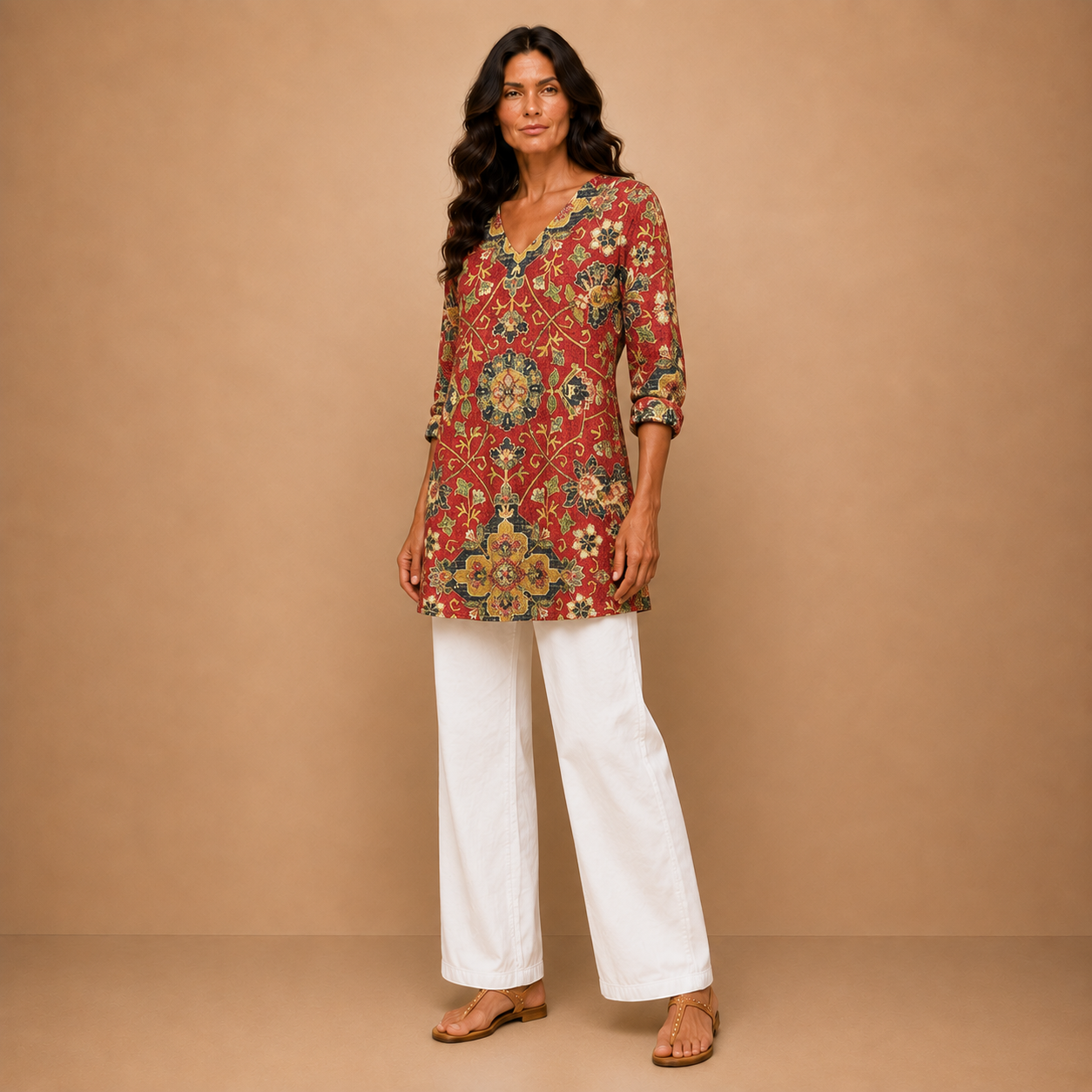 Lea | Long Blouse with V-Neck