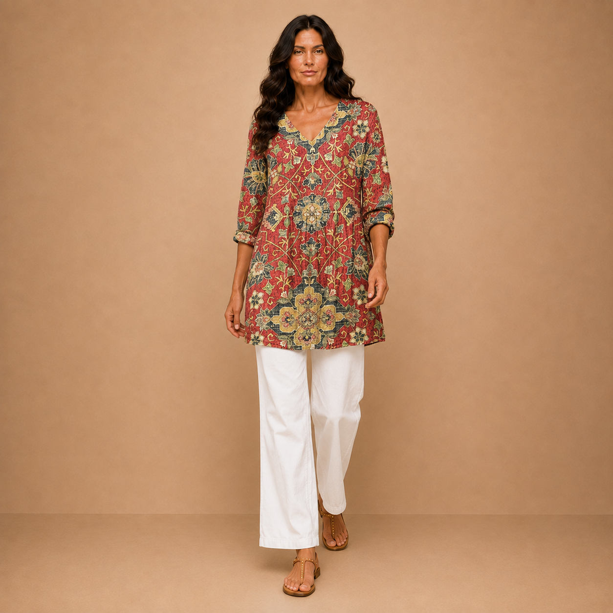 Lea | Long Blouse with V-Neck