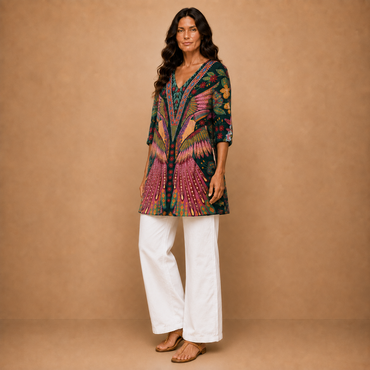 Manon | Long Blouse with V-Neck