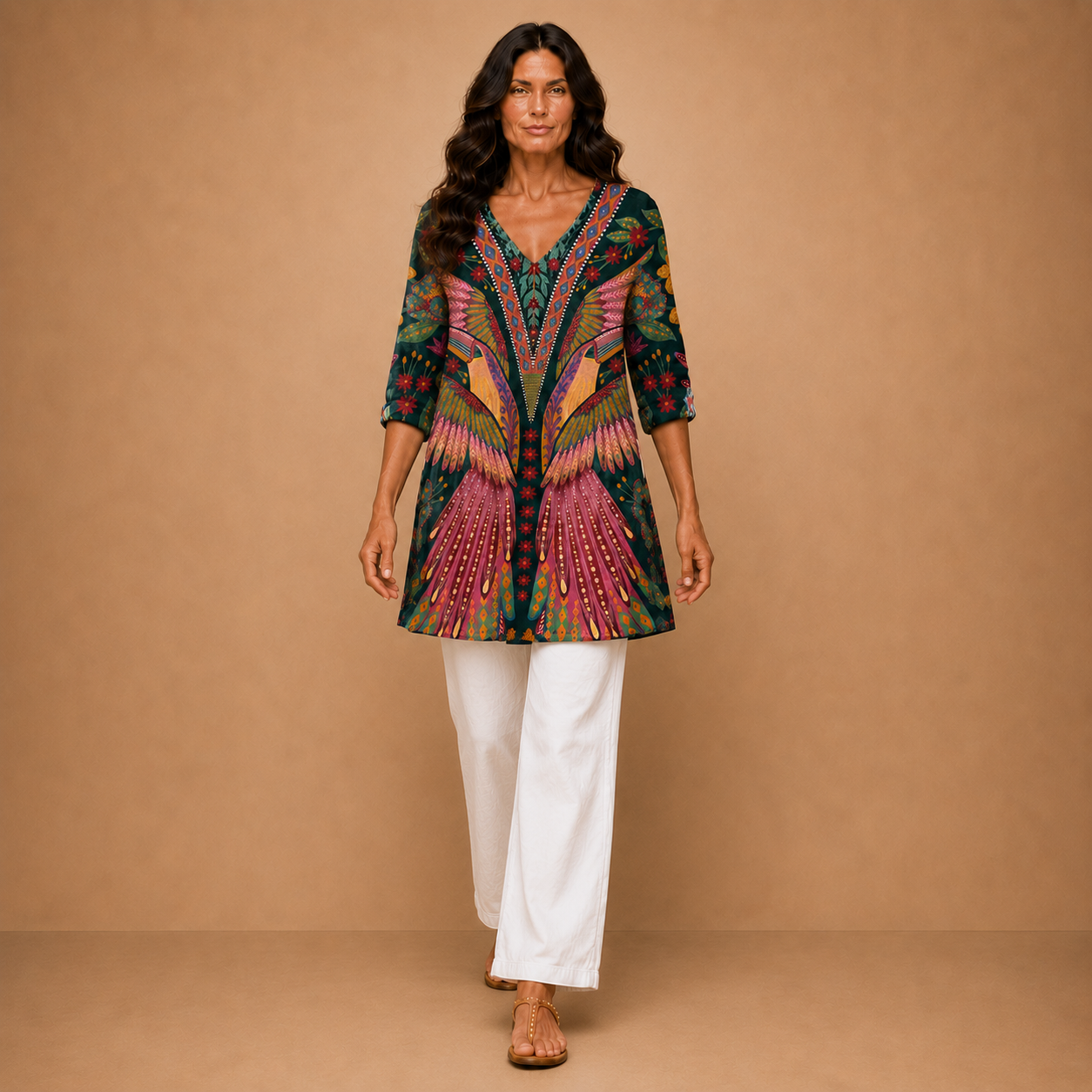 Manon | Long Blouse with V-Neck