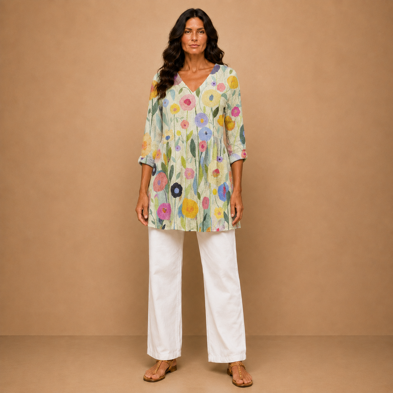 Louise | Long Blouse with V-Neck