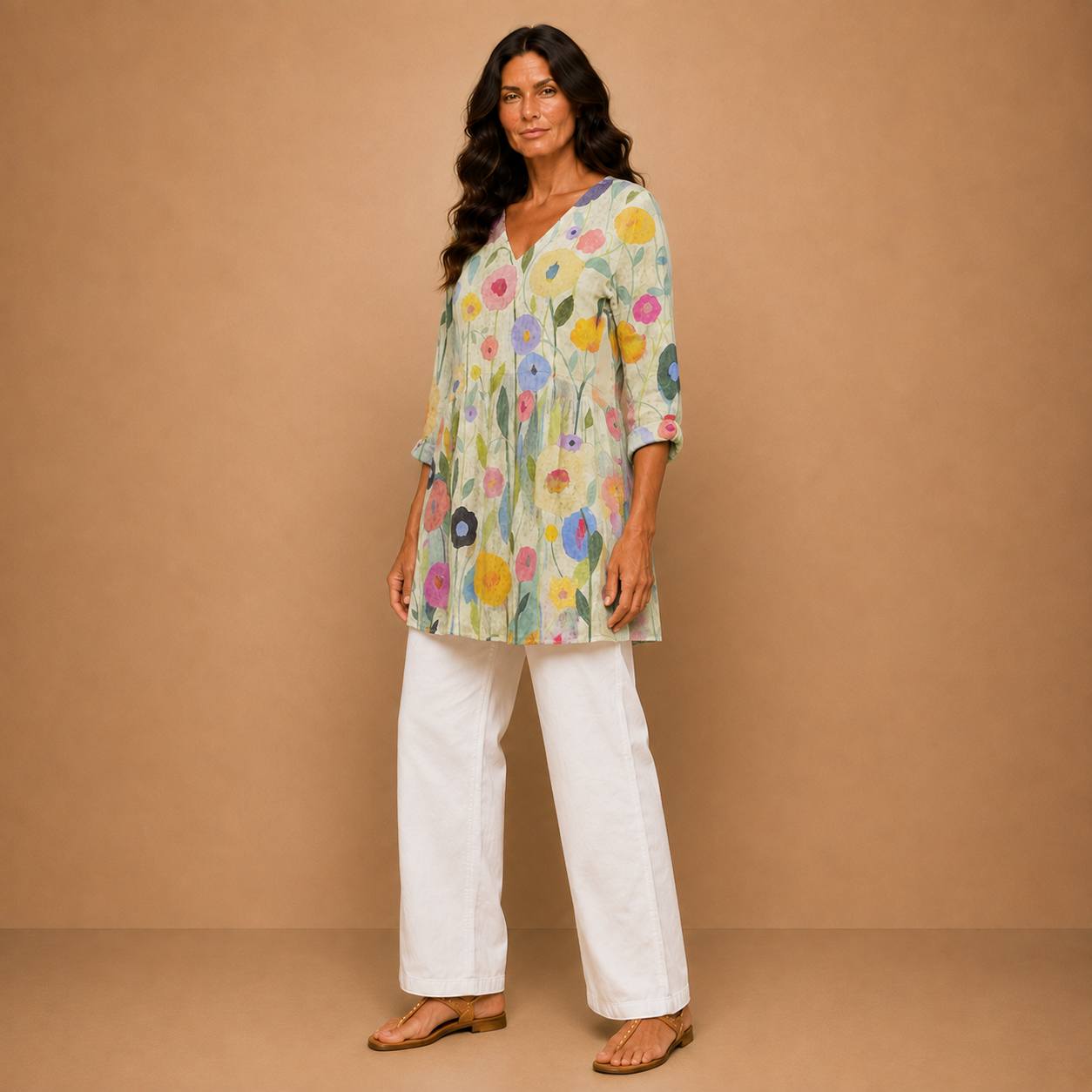 Louise | Long Blouse with V-Neck