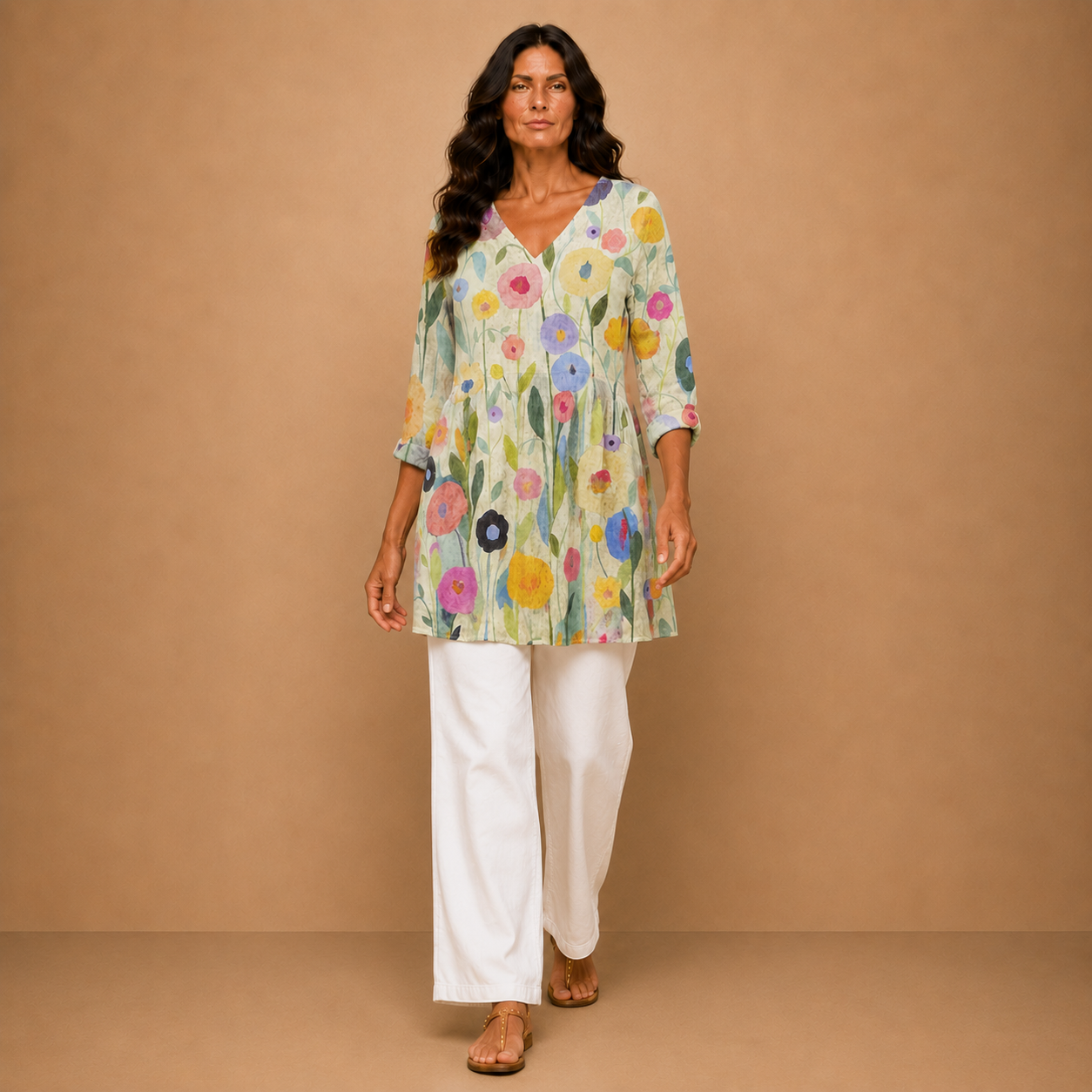Louise | Long Blouse with V-Neck