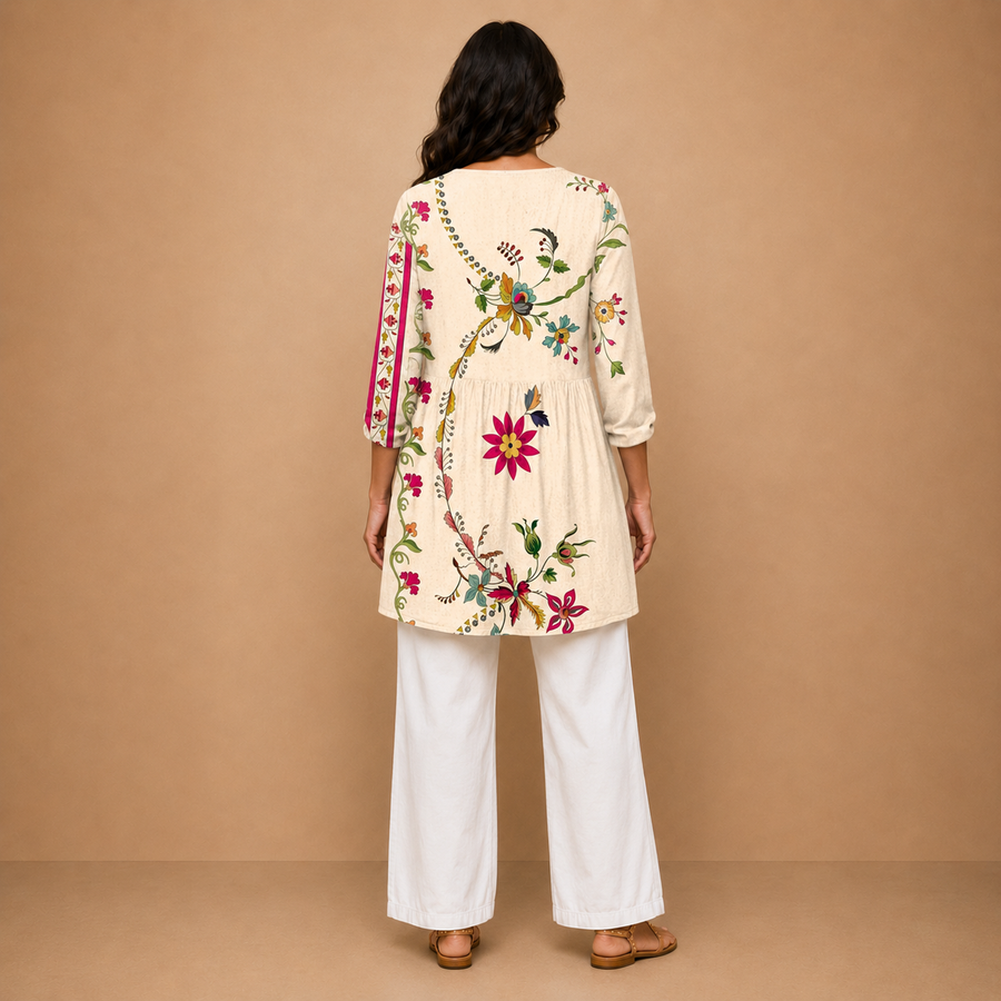 Clara | Long Blouse with V-Neck