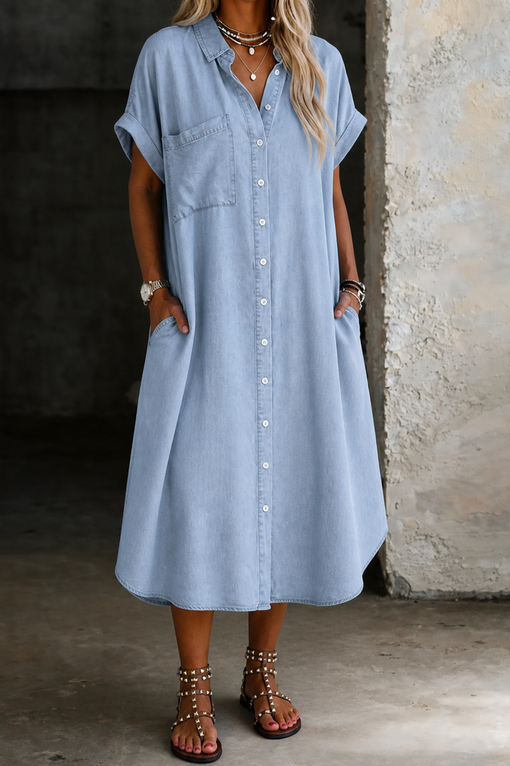 Karen | Robe Chemise en Jean Léger