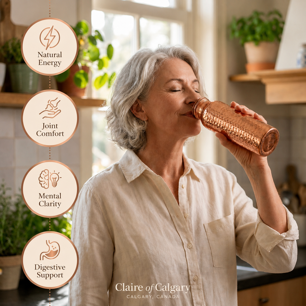 Pure Copper Water Bottle