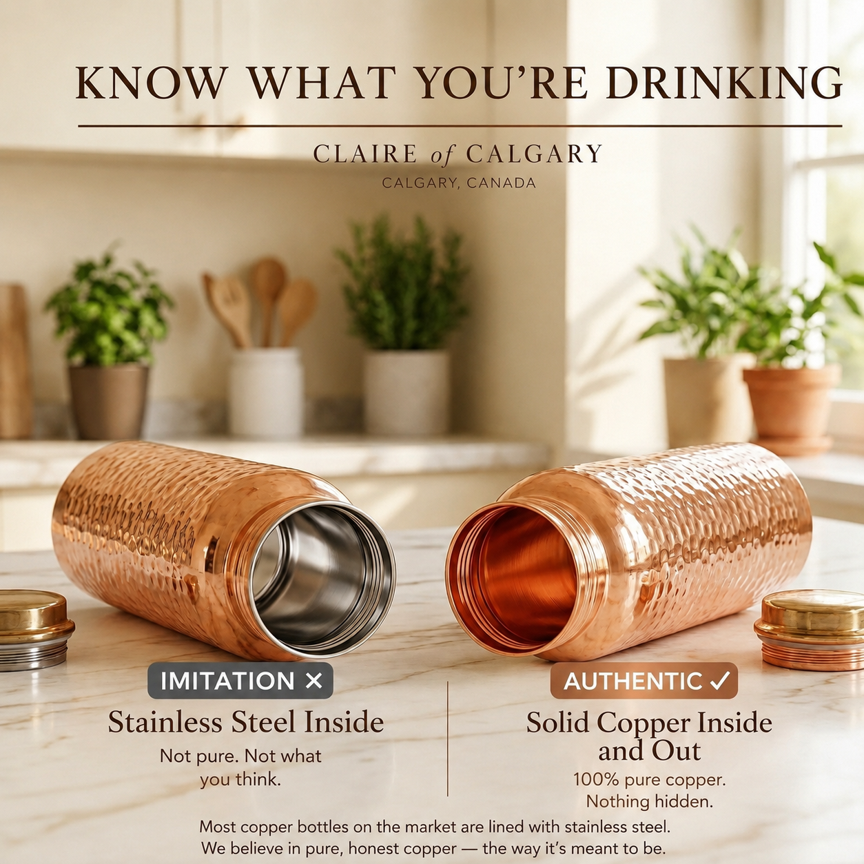Pure Copper Water Bottle
