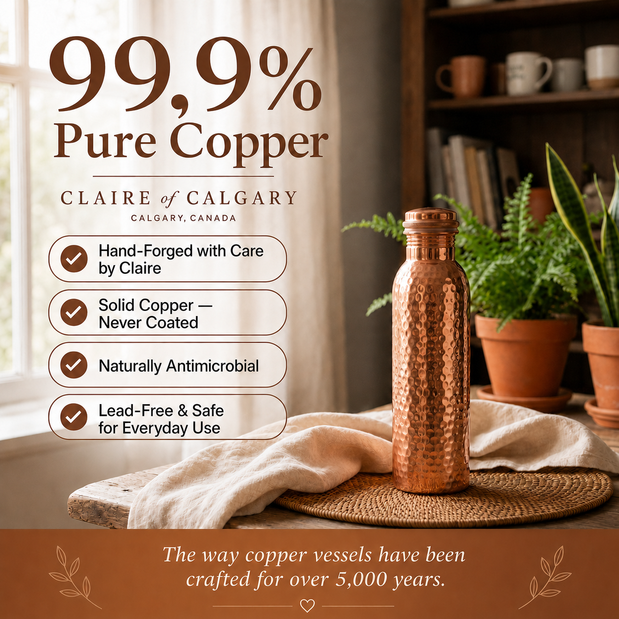 Pure Copper Water Bottle