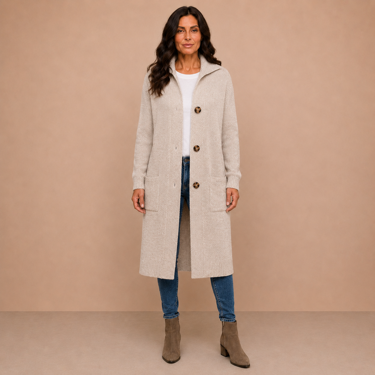 Lorène | Elegant Long Women’s Cardigan