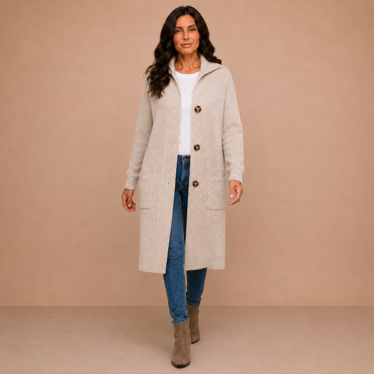 Lorène | Elegant Long Women’s Cardigan