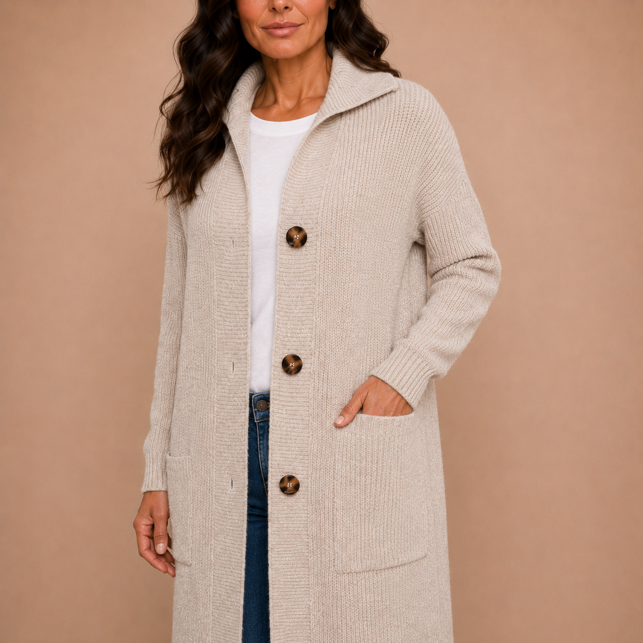 Lorène | Elegant Long Women’s Cardigan