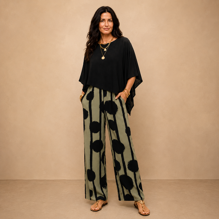 Kalliope -  Comfortable Elastic Waist Two-Piece Set
