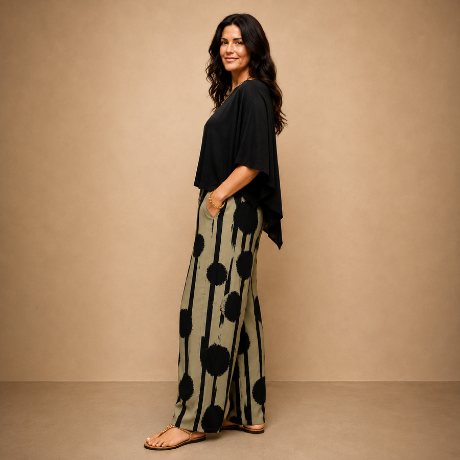 Kalliope -  Comfortable Elastic Waist Two-Piece Set