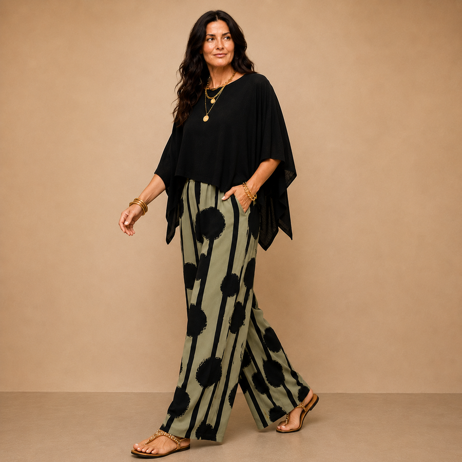 Kalliope -  Comfortable Elastic Waist Two-Piece Set