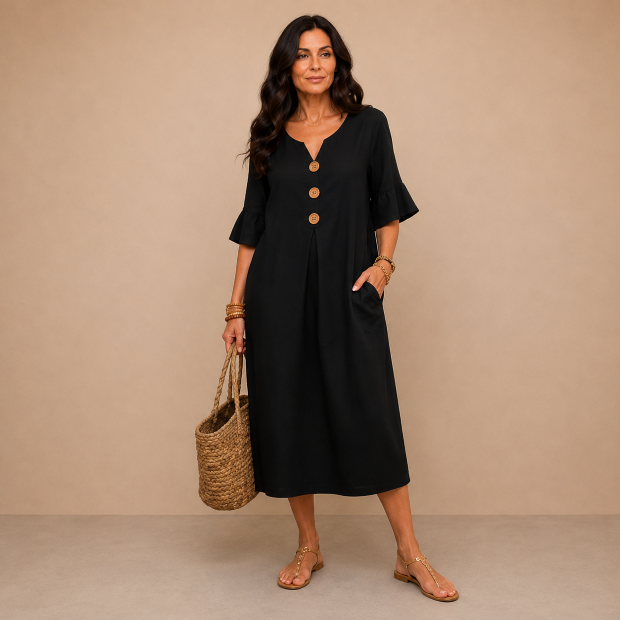 Radmila™ | Textured Long Sleeve Dress