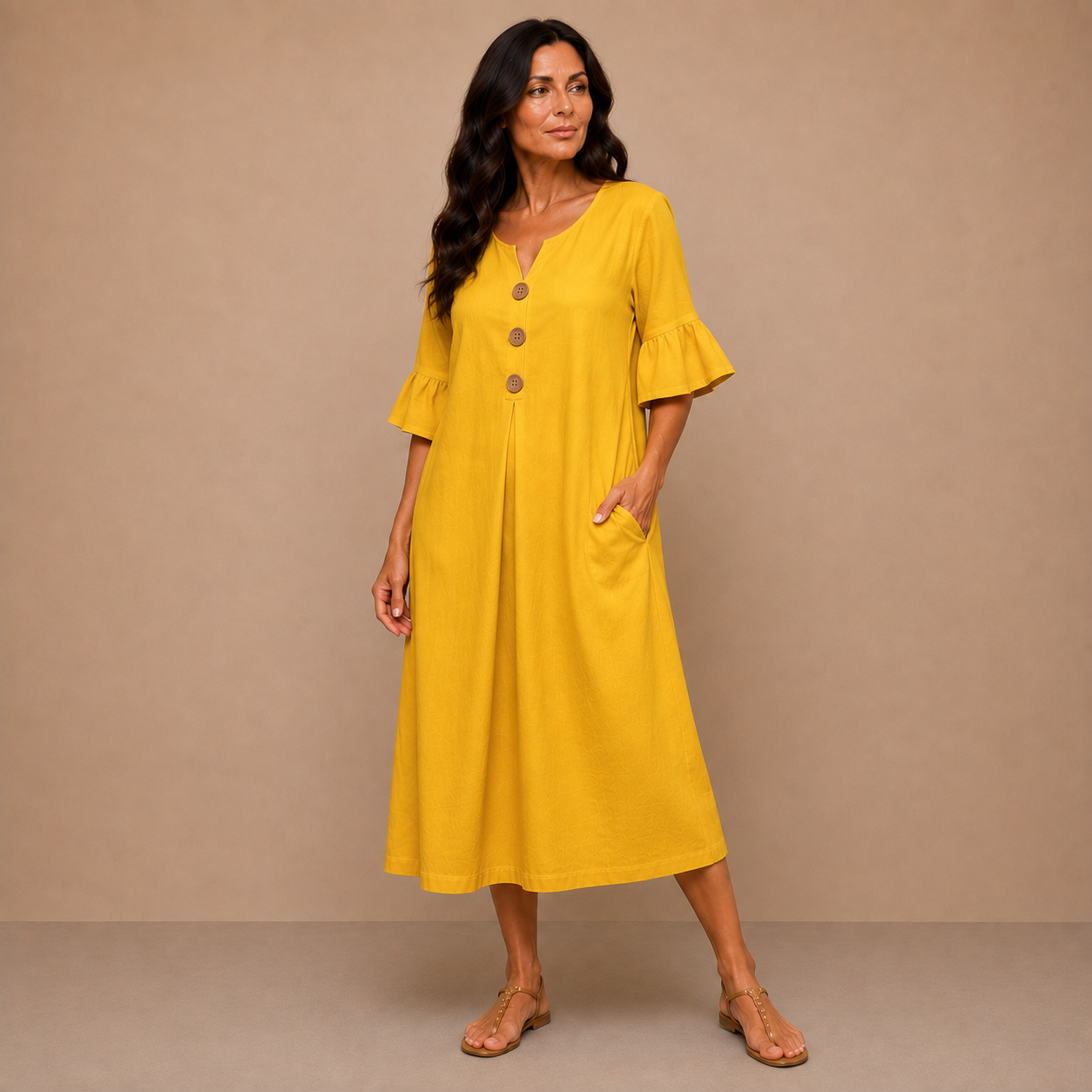 Radmila™ | Textured Long Sleeve Dress