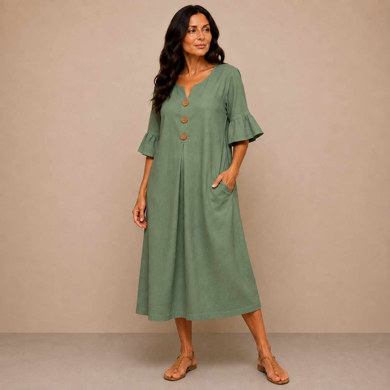 Radmila™ | Textured Long Sleeve Dress