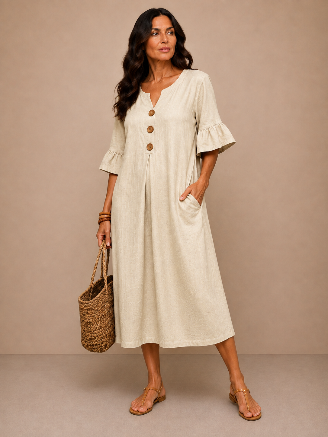 Radmila™ | Textured Long Sleeve Dress