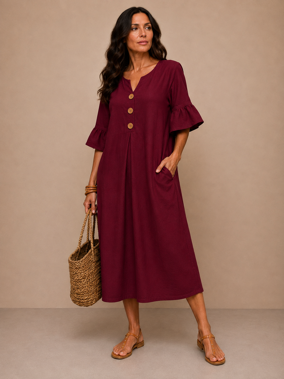 Radmila™ | Textured Long Sleeve Dress