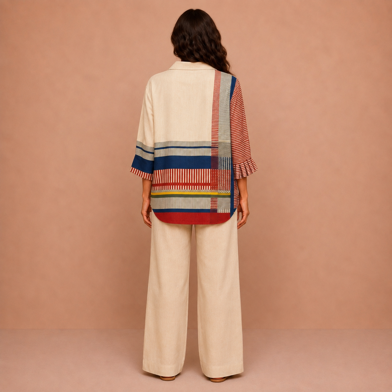 Catherine – Stripe Patchwork Blouse
