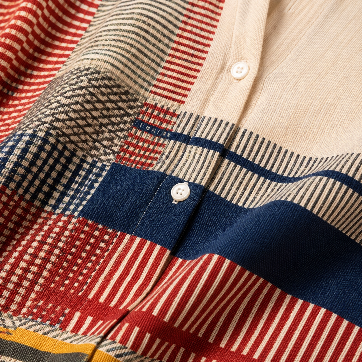 Catherine – Stripe Patchwork Blouse