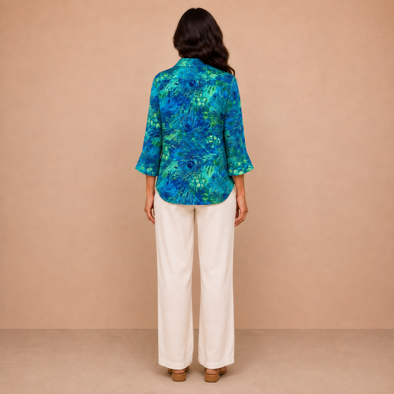 Patricia – Blue Nature Print Blouse