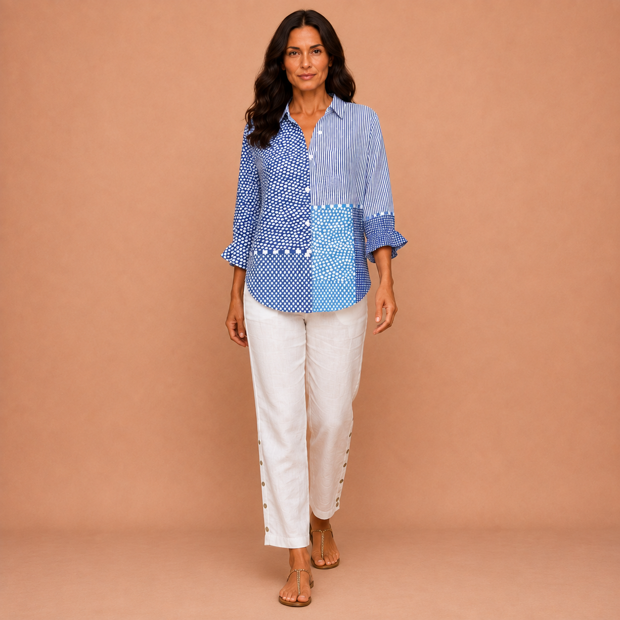 Pamela – Coastal Patchwork Blouse