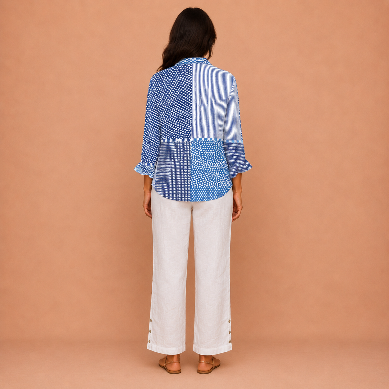 Pamela – Coastal Patchwork Blouse