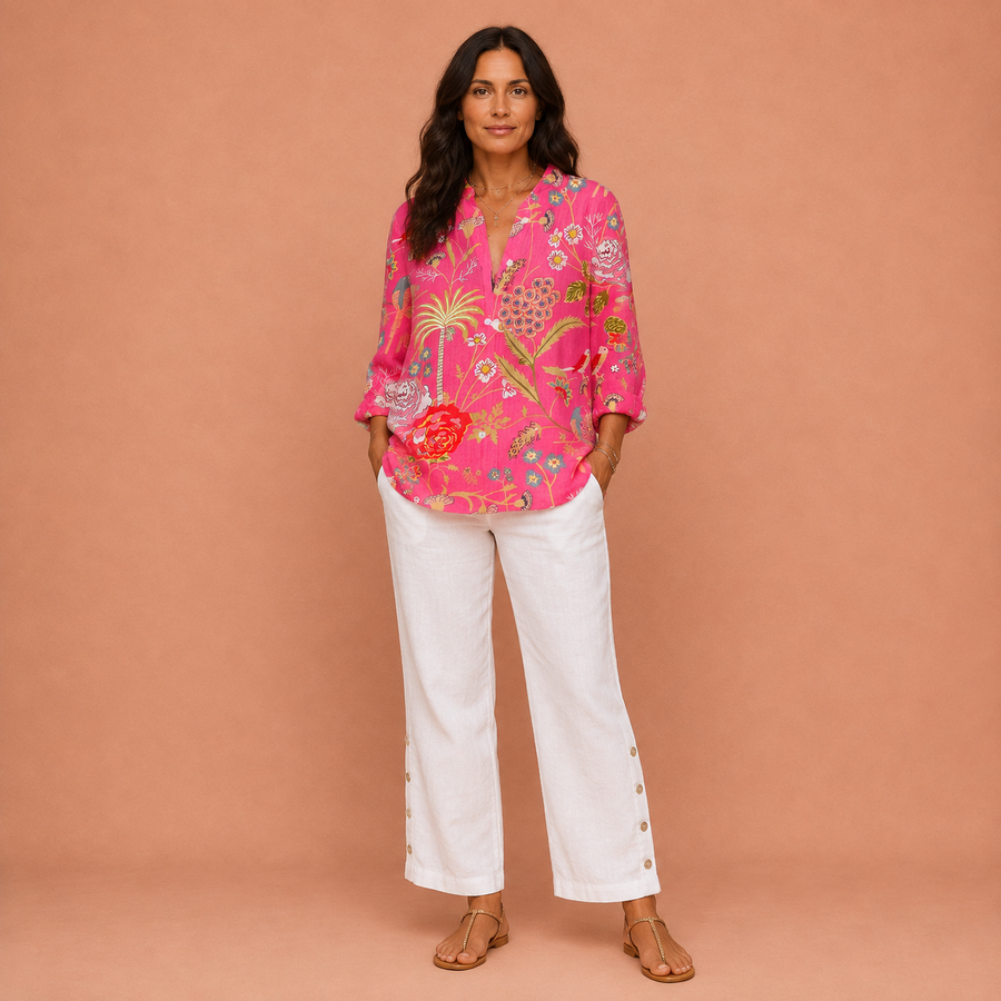 Elizabeth - Tropical Floral Blouse
