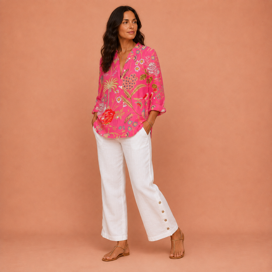 Elizabeth - Tropical Floral Blouse