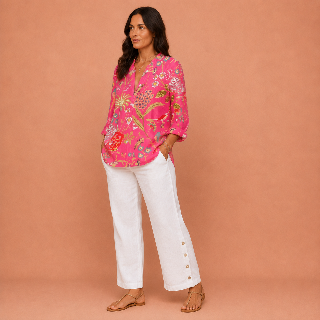 Elizabeth - Tropical Floral Blouse
