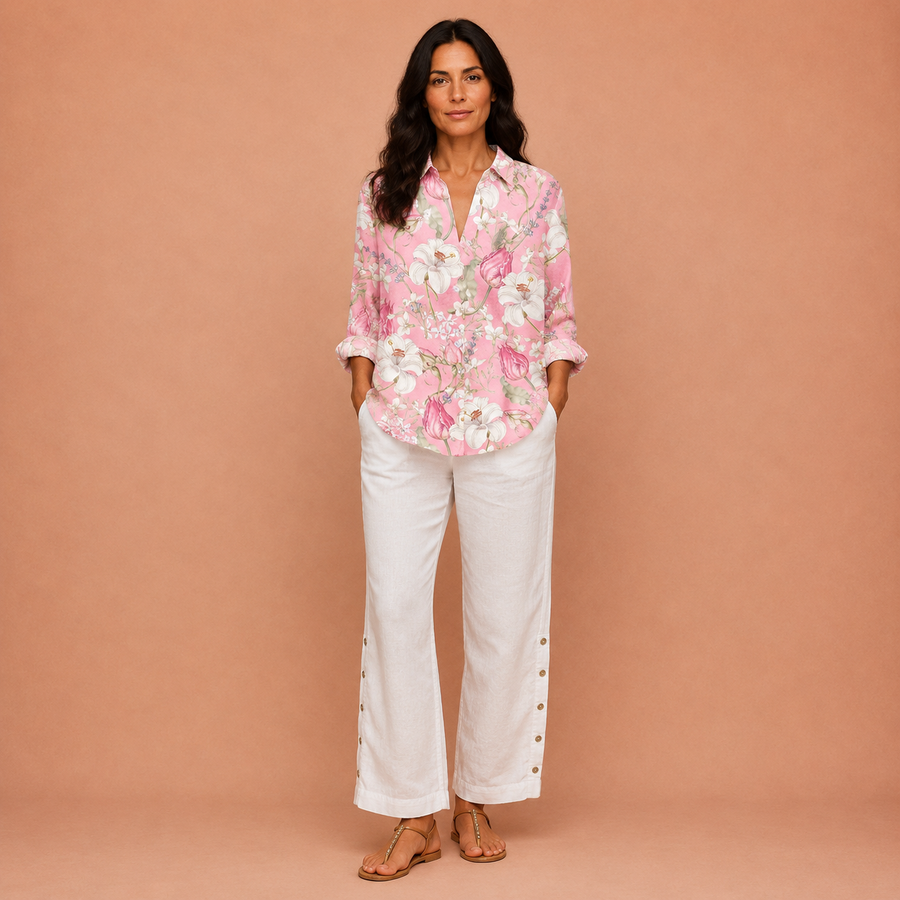 Anne – Chemisier fleuri chic