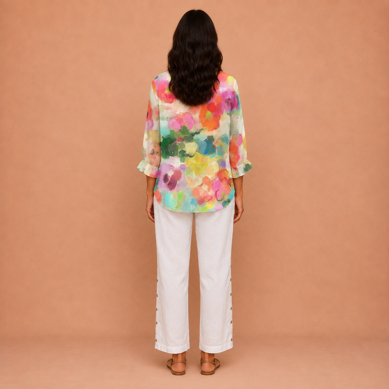 Caroline – Watercolor Floral Blouse