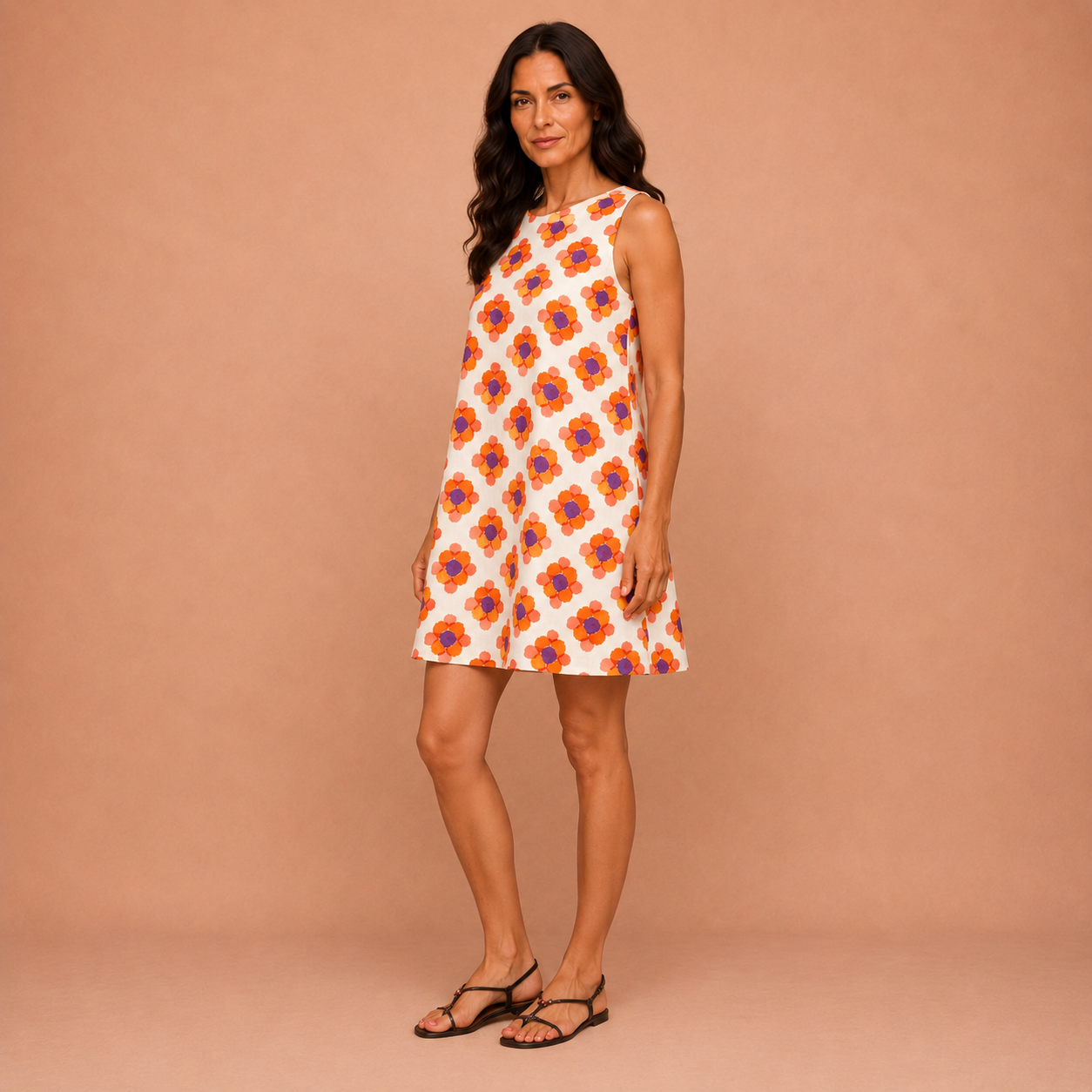 Marguerite™ | Retro Floral Trapeze Dress