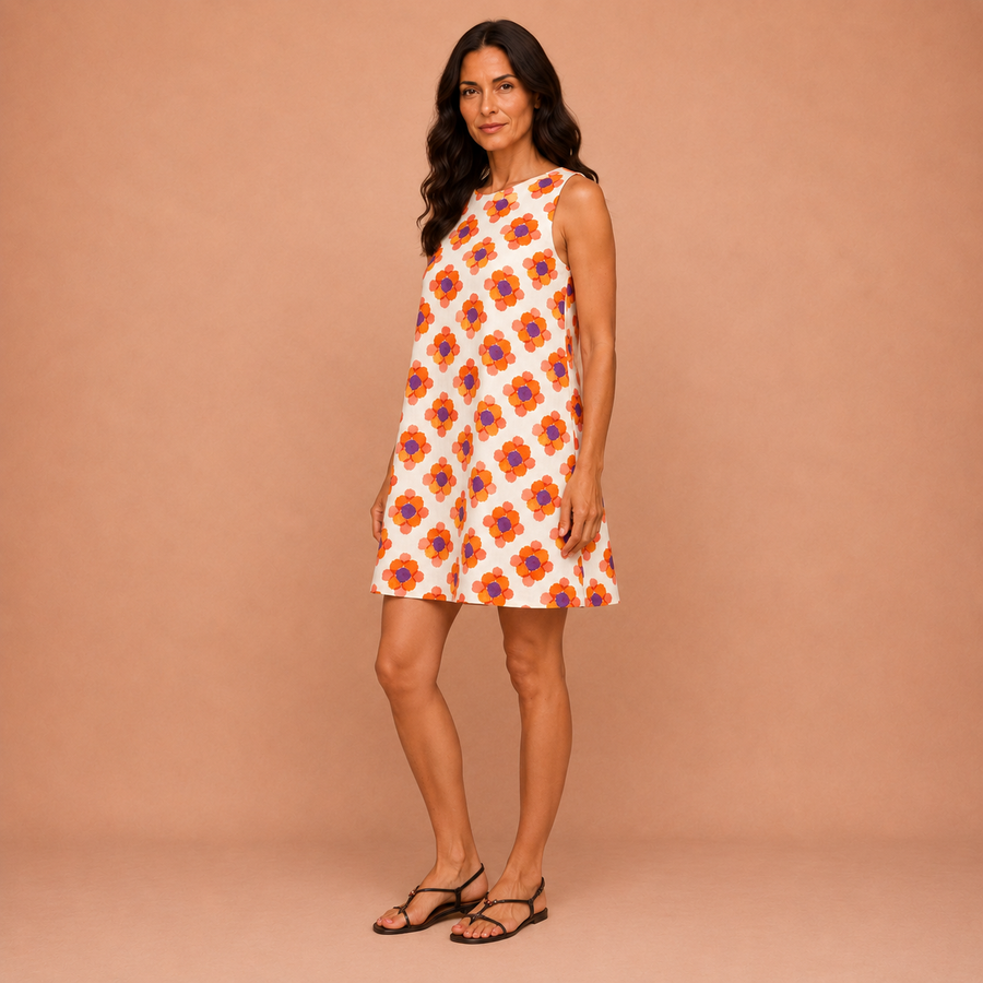 Marguerite™ | Retro Floral Trapeze Dress