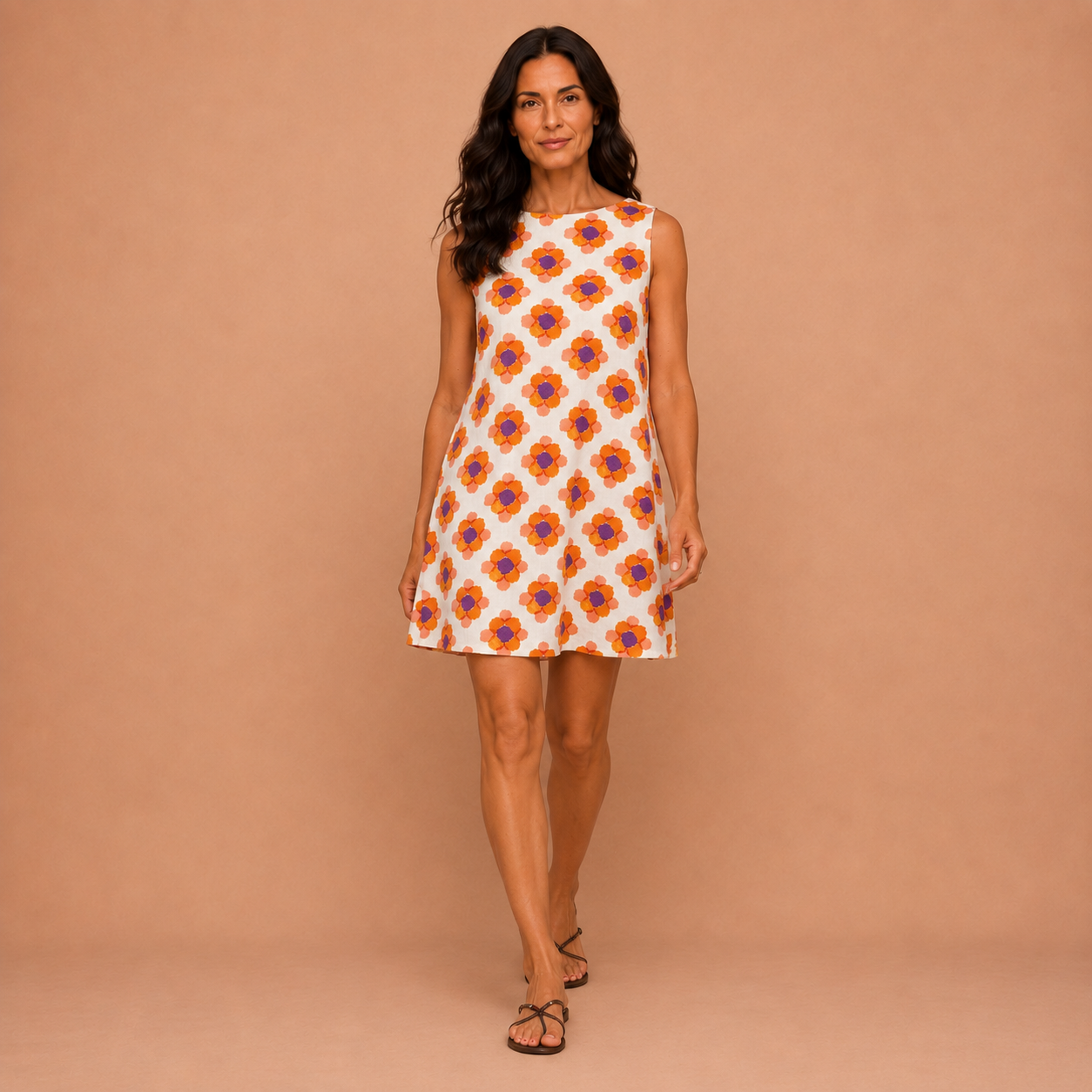 Marguerite™ | Retro Floral Trapeze Dress