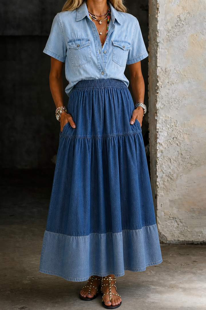 Sarah | Jupe en jean à taille élastique