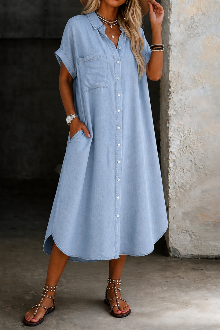 Karen | Robe Chemise en Jean Léger