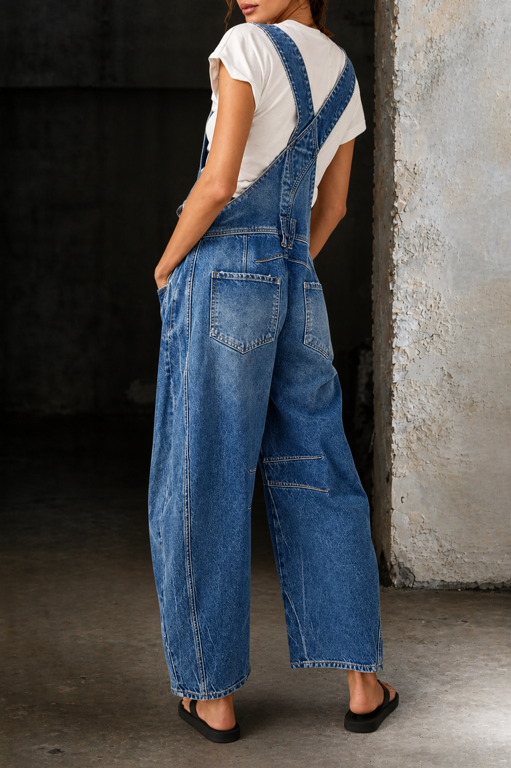 Lauren | Salopette en jean de forme baril