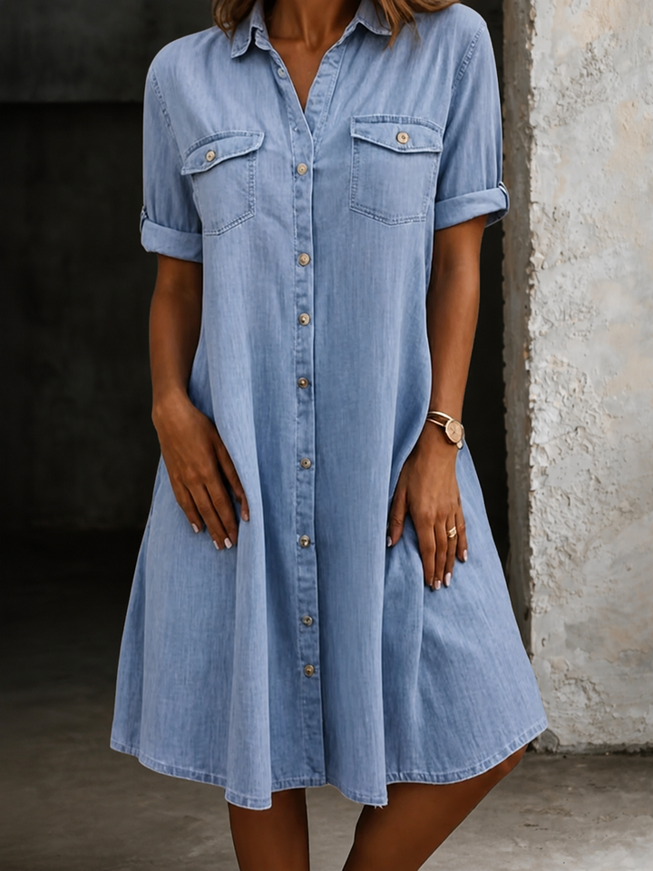 Patricia | Robe midi décontractée en jean