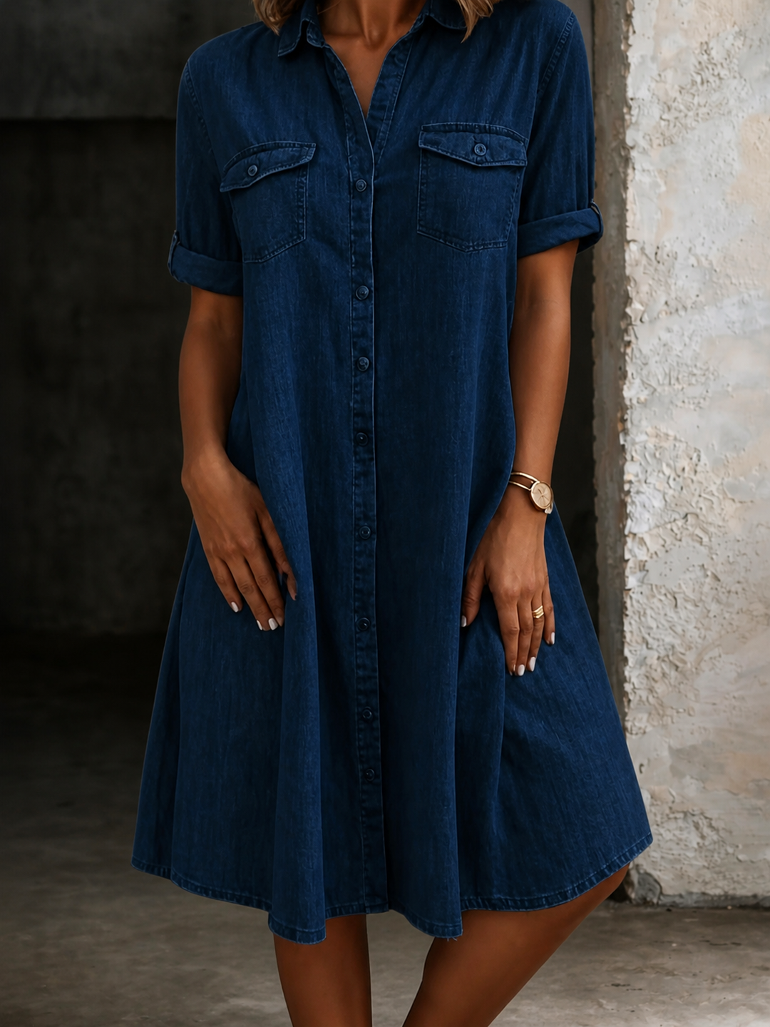 Patricia | Robe midi décontractée en jean