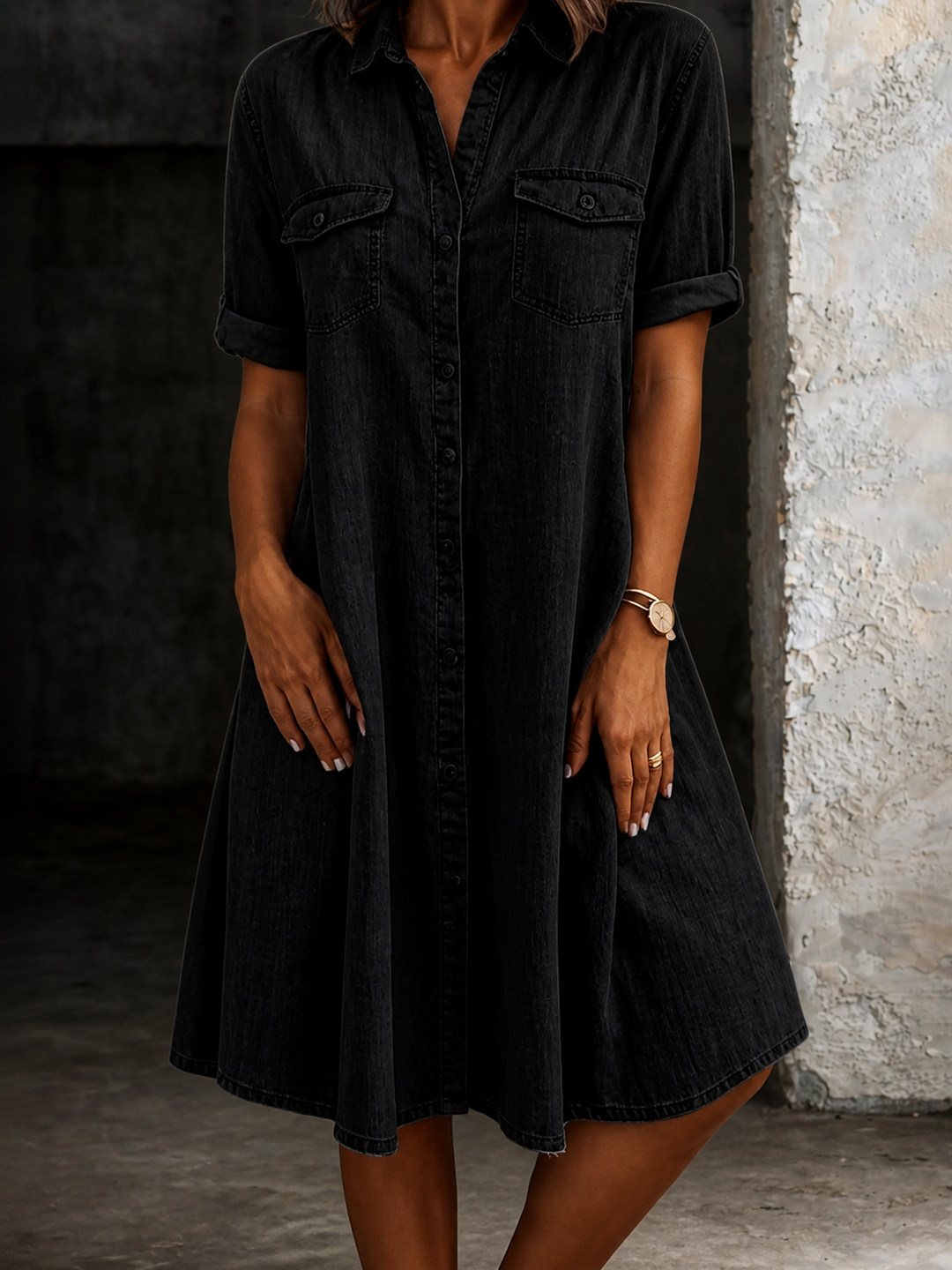 Patricia | Robe midi décontractée en jean
